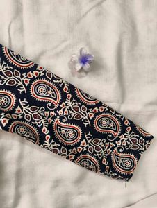 Navy Paisley Print Kurta
