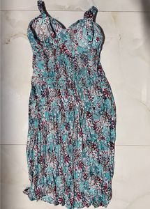 Strappy Blue White Combination Dress