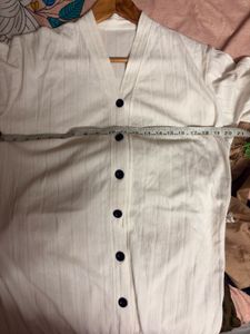 Chic White Button-Up Tunic Top