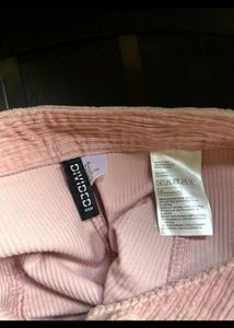 Pink Corduroy Button-Front Skirt
