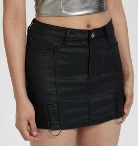 Black Faux Leather Mini Skirt