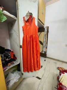 vibrant Orange ethnic gown