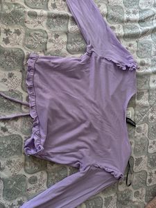 Lavender Ruched Long Sleeve Top