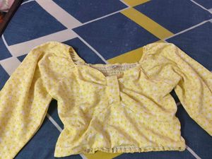Yellow peplum cute top