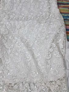 Elegant White Lace Kurta with Dhoti Pants