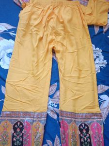Vibrant Yellow Embroidered Kurta