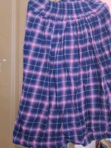 Plaid Pleated Midi Skirt