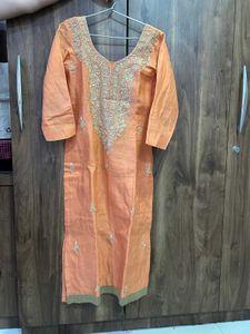 Embellished Orange Kurta