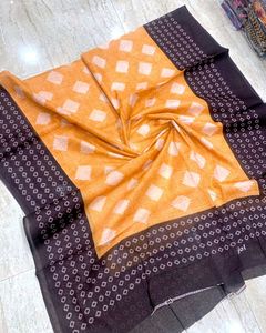 Orange & Black Ethnic dupatta