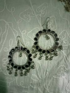 Oxidized Silver bohot Earrings