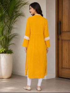 Yellow Embroidered Kurta