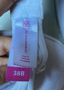 No Boundaries 38B White Bra
