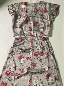 Floral Print Ethnic Gown