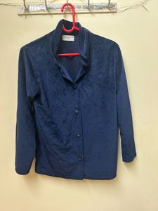 Blue Button-Down Top