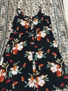 Floral Print Button-Up Midi Dress