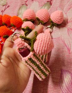 Crochet Strawberry Lip Balm Holder 🍓