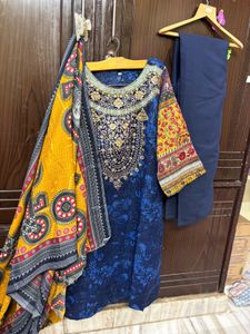 Pakistani heavy boat neck suit