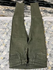 Olive Green Denim Jeans