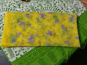 New Yellow beautiful saree