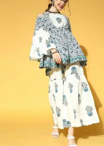 Elegant Printed Kurta Set with Palazzo