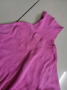 Cozy Pink Ribbed Turtleneck Sweater