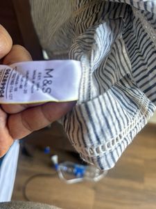 m&amp;s Striped Tassel Blouse