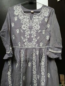 Grey Chikankari Kurta
