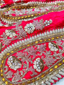 Stunning Pink heavy handwork bridal lehenga Choli