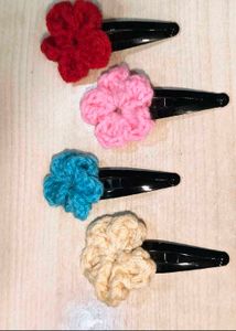 Handmade Crochet Flower Hair Clips