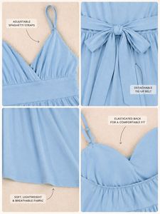 🩵Sky Blue Tie-Back Sundress