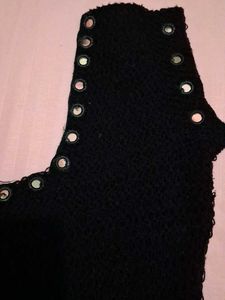Black Blouse with Mirror Work