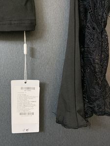 SAVANA Black Lace Trim One-Shoulder Top