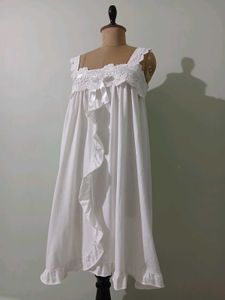 White Lace Trim Nightgown