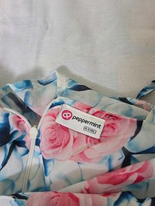 Floral Print Cold Shoulder Dress for Girls
