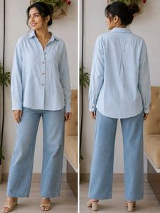 Light Blue Collared Button-Up Shirt