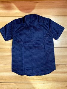 premium NO FUSS Smart Fit Men's Navy Geometric Shi