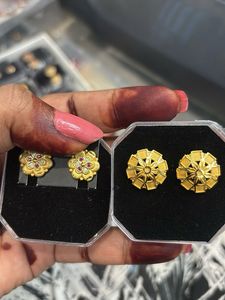 Exquisite Gold Stud Earrings