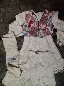 Elegant Cream Kurta Set with Dupatta