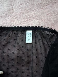 Lace Trim Black Panties