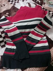 Striped Turtleneck Sweater