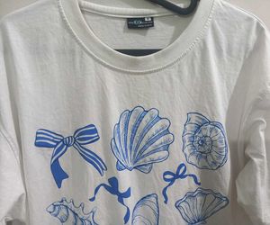 White Seashell Print T-Shirt