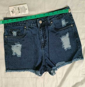 Distressed Denim Shorts