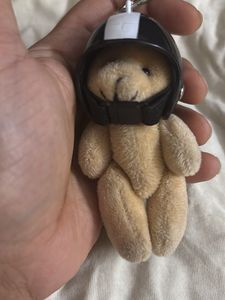 Cute Teddy Bear Keychain with Helmet
