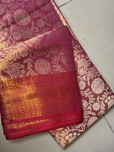 Vibrant Pink &amp; Gold Silk Saree