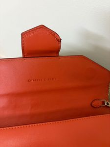 Vibrant Orange Clutch with Gold Hardware