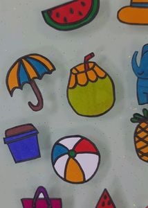 Beach,Animals And Sushi Themed Sticker Set🏖🐘🍣