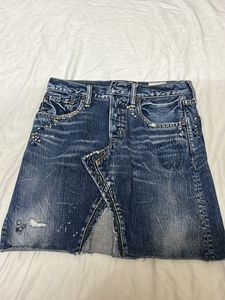Distressed Denim Mini Skirt