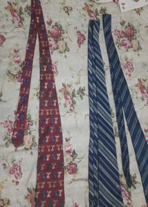 Striped Men's blue Ties - Set of 2