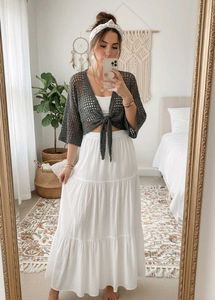 Crochet Knit Tie Front Cardigan