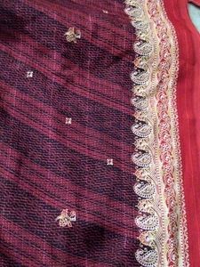 Maroon &amp; Black Saree